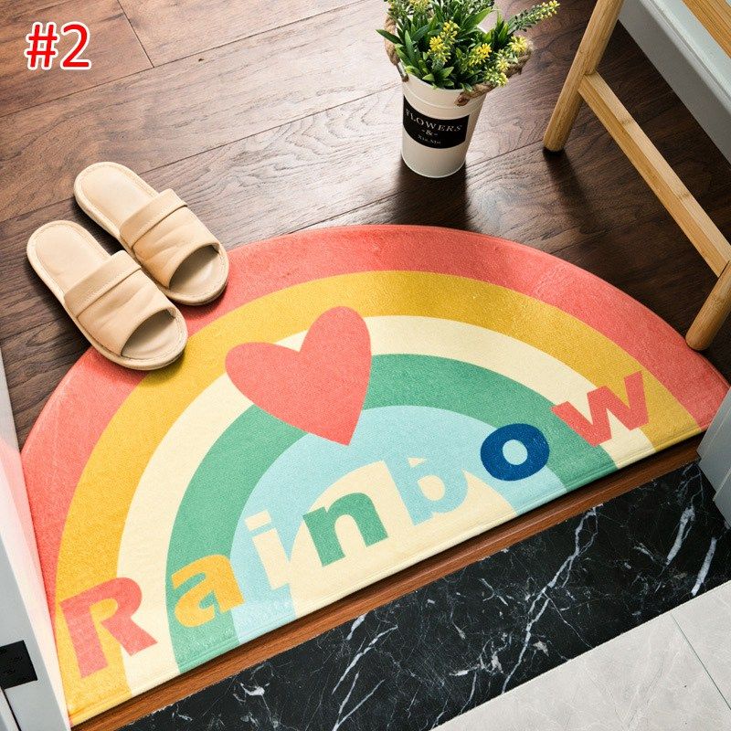 Door mat trendy polyester/Keset kaki pintu setengah lingkar