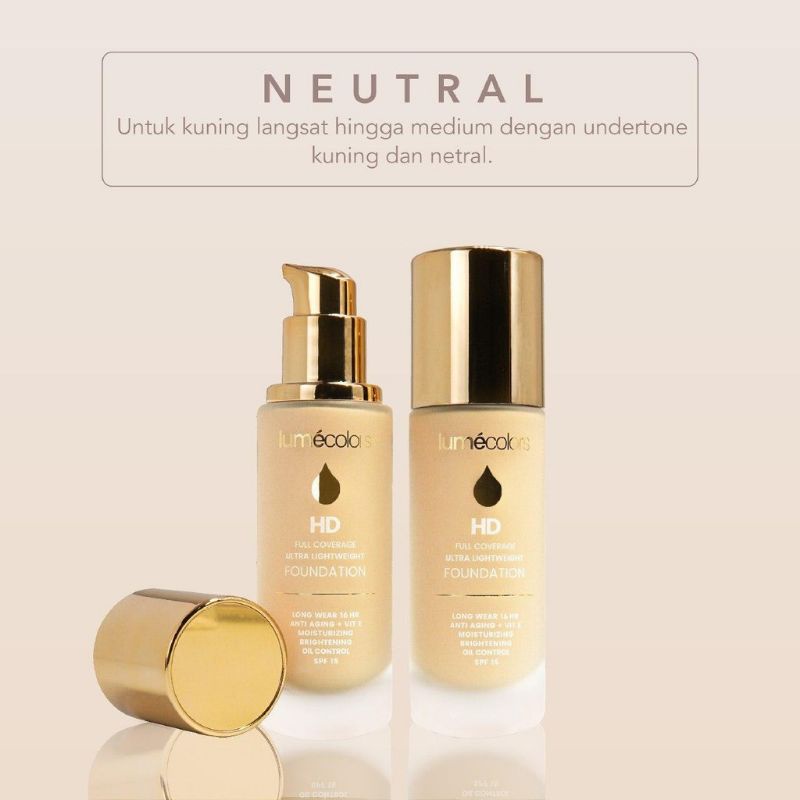 Foundation lumecolors shade Neutral foundation tahan lama full coverage- Neutral