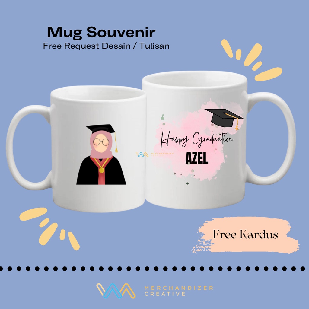 Cetak Mug Wisuda Graduation | Mug Kelulusan Sekolah | Souvenir Wisuda | Perlengkapan Wisuda