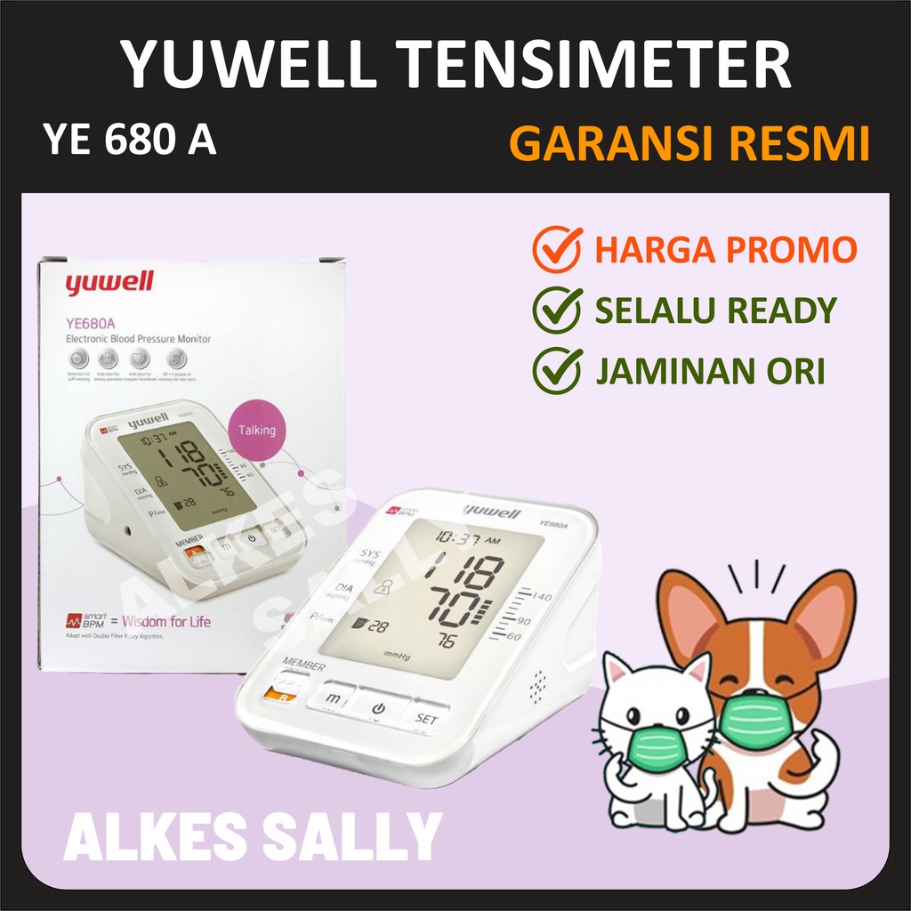 Tensimeter Digital Original Yuwell YE 680A tensi