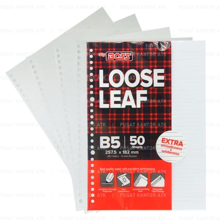 

Kertas Binder Big Boss Loose Leaf B5 50 Lembar Garis-SHSNP Kertas Bergaris