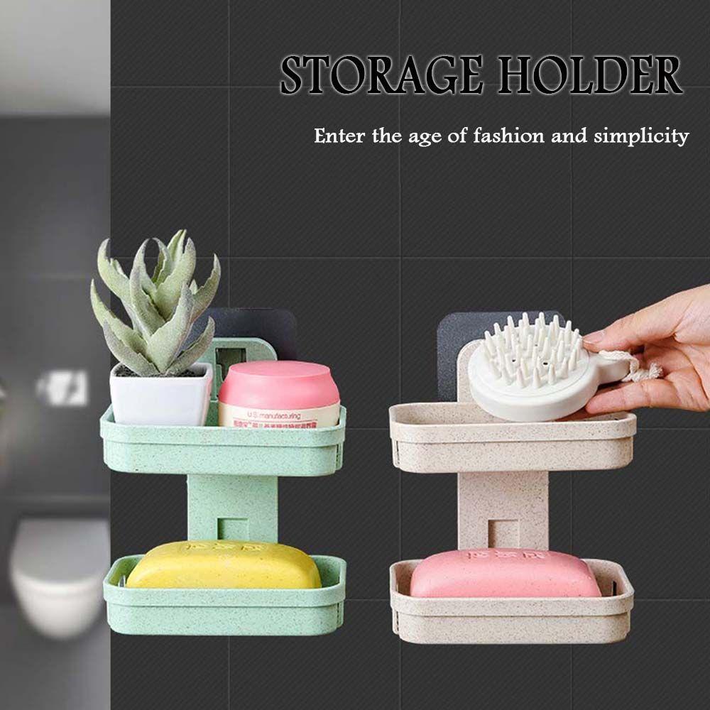 [Elegan] Tempat Penyimpanan Tahan Air Kreatif Sabun Drainer Rak Dinding Peralatan Dapur Kosmetik Storage Organizer