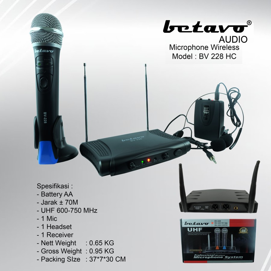 MIC WIRELESS BETAVO BV 228 HC MICROPHONE WIRELESS