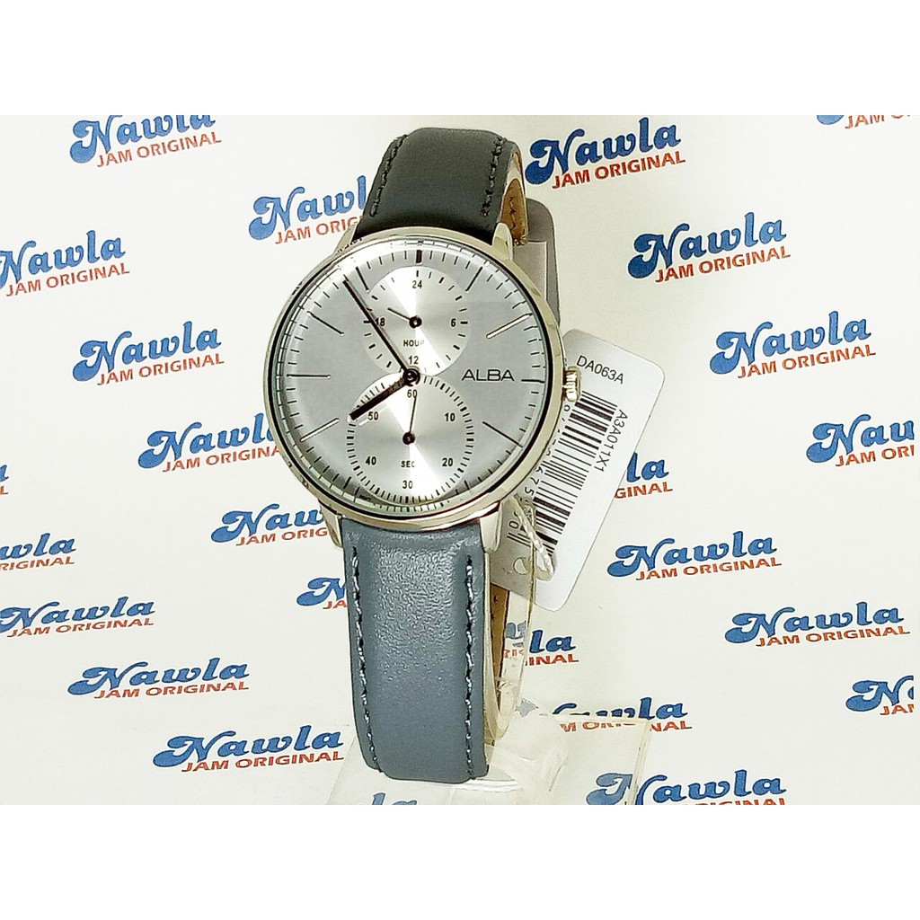 Alba Prestige A3A011X1 Silver Dial Grey Leather - Jam Tangan Pria A3A011