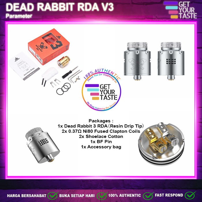 Dead Rabbit V3 RDA 24MM Authentic by Hellvape