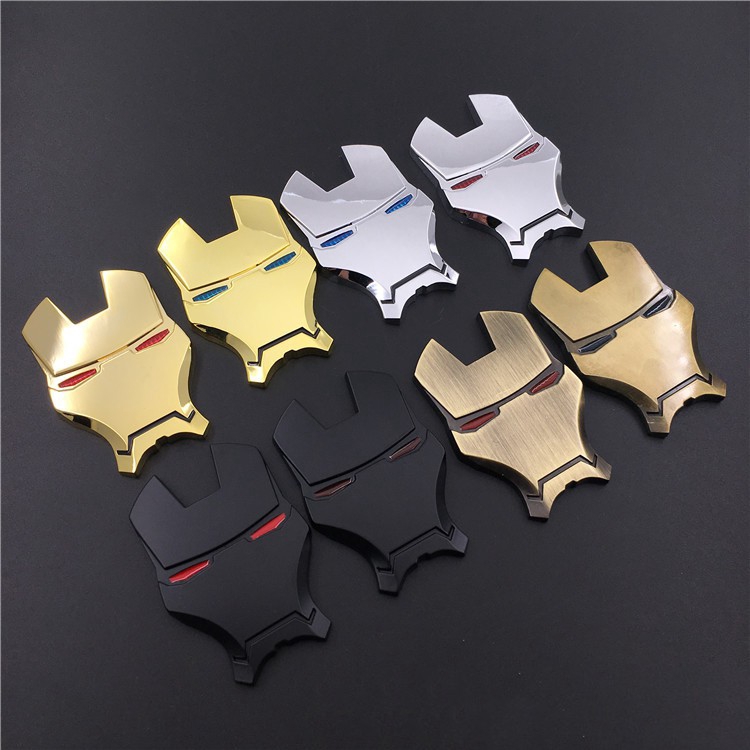 1pc Stiker Logo/Emblem/Badge 3d Iron Man Bahan Metal Untuk Body Mobil