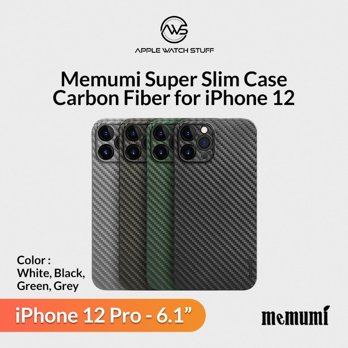 Memumi Super Slim Case Carbon Fiber Back Cover for iPhone 12 Pro 6.1&quot;