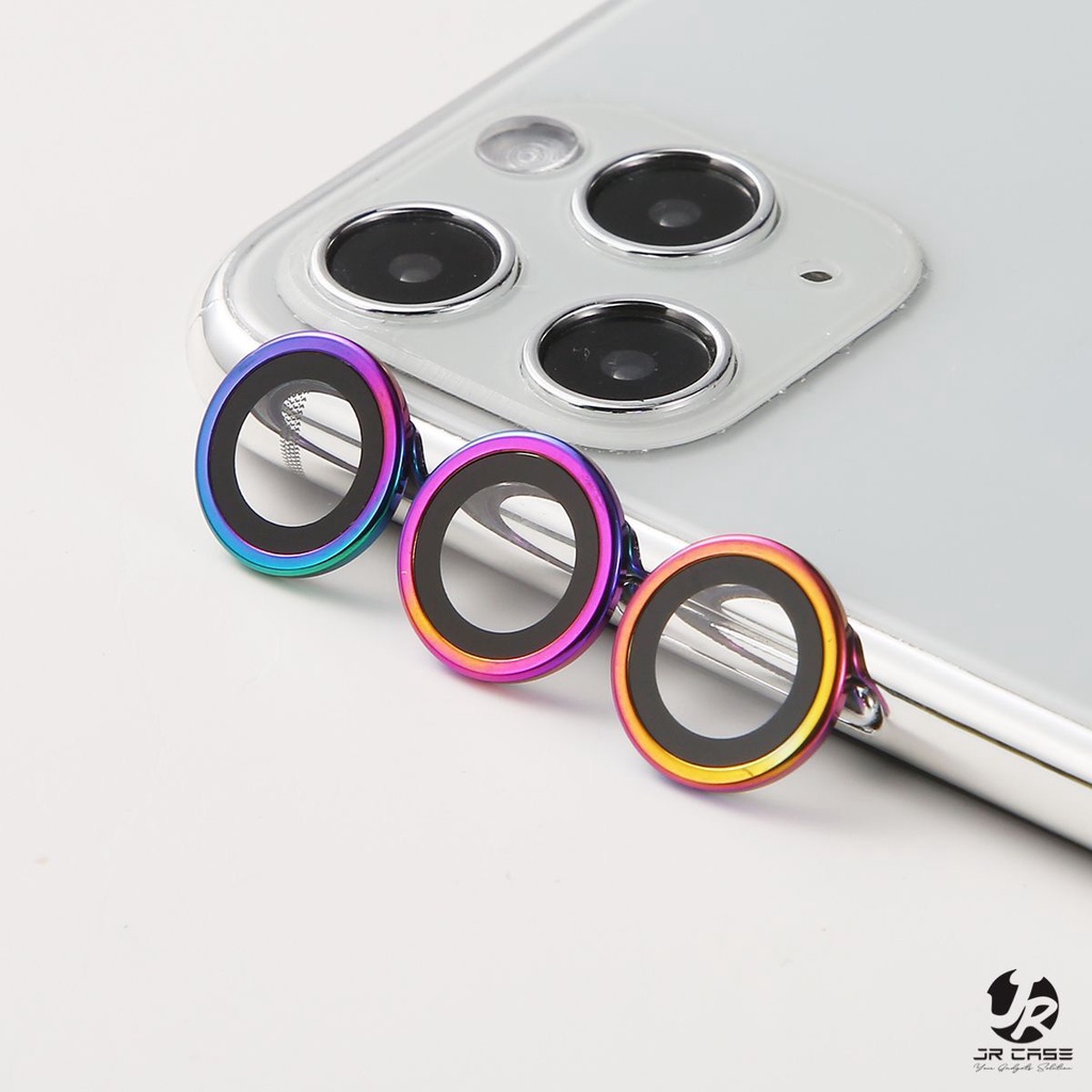 Ring Lens Kamera Rainbow iPhone 14 PLUS 14 PRO MAX 13 13 PRO MAX 12 12 PRO MAX 11 11 PRO MAX Pelindung Lensa Tempered Glass Camera Multicolor iPhone Screen Protector Anti Gores