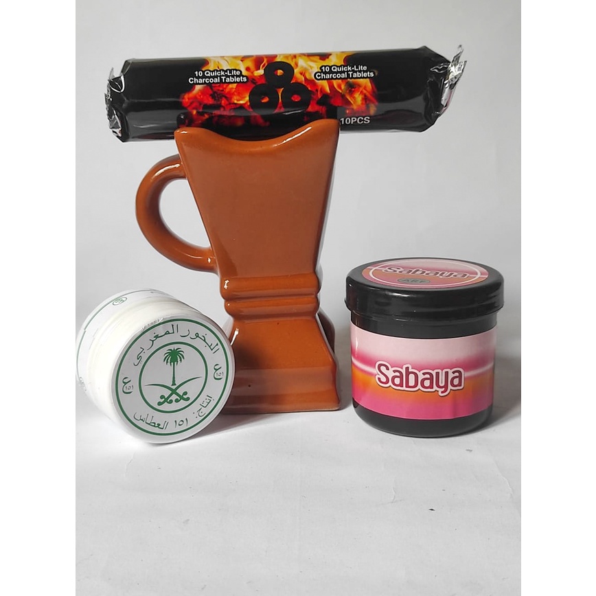 paket hemat pengharum buhur Maghribi ALATAS+buhur Sabaya ARF dengan mabkharah dan areng magic