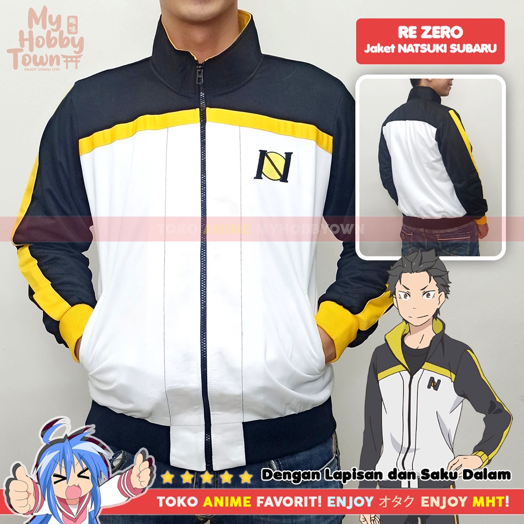 Jaket Anime Cosplay Re Zero Natsuki Subaru Premium Bordir