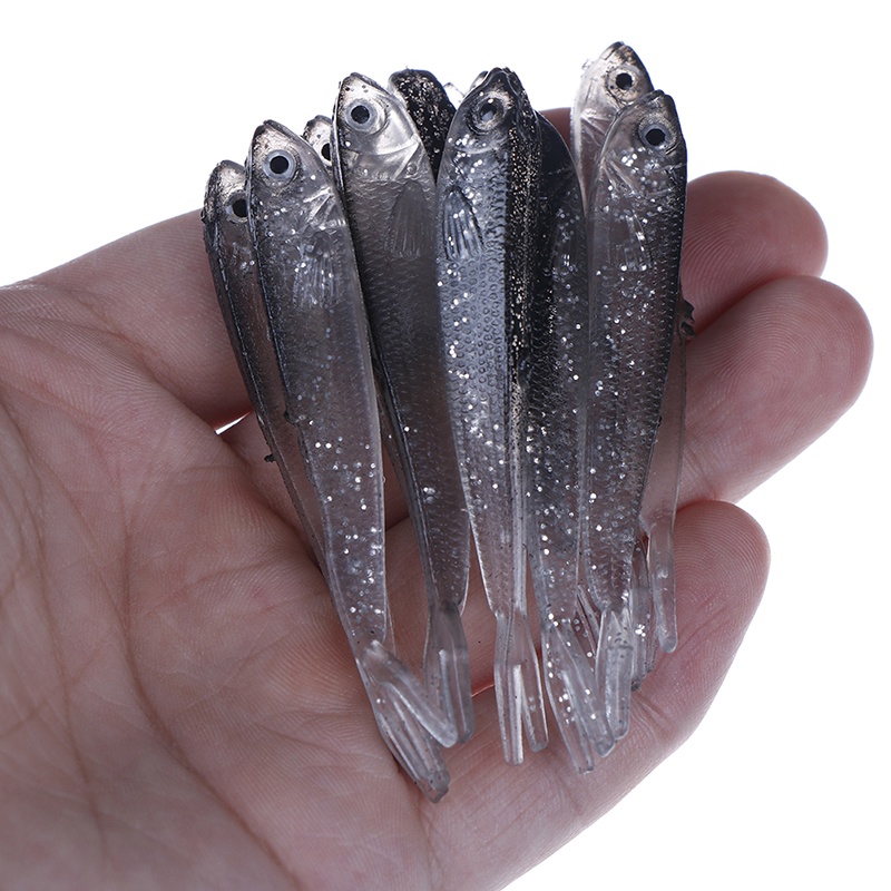 {LUCKID}10Pcs 80Mm Soft Fishing Lure Tiddler Swimbait Artificial Bait Tackle Minnow