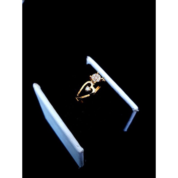 cincin mata 1 berlian ring emas kuning