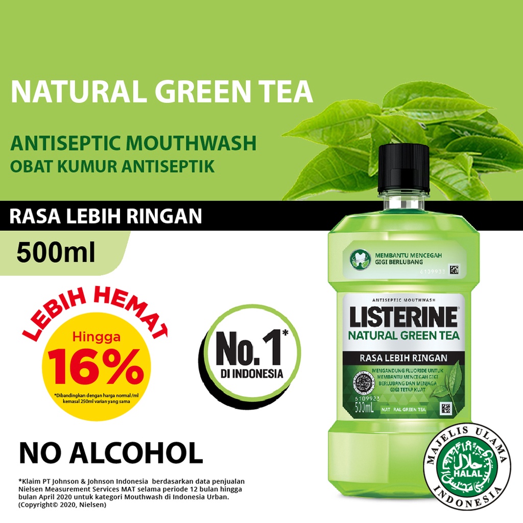 Listerine Natural Green Tea 500ml/COOL MINT 500 ML