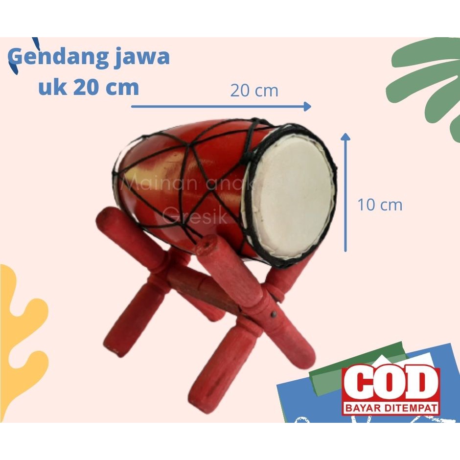 Gendang Rampak Uk. 20 cm Kendang Kecil Mainan Anak