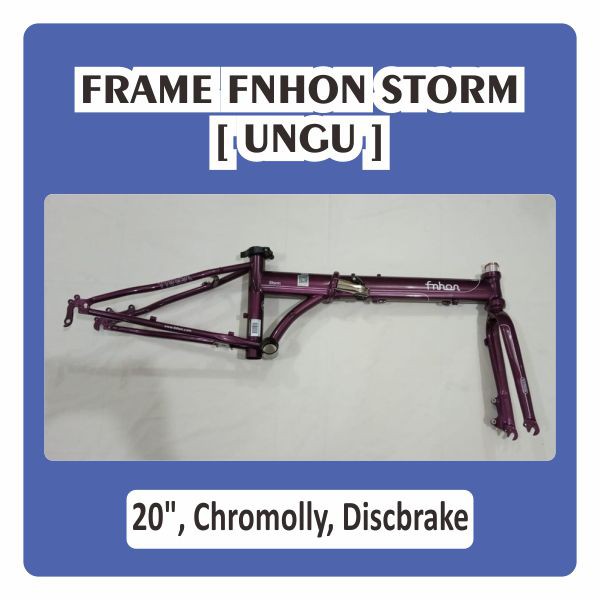 Frame FNHON dan Fork Storm Ungu Metalic Purple Burgundy Discbrake disc brake db 20 22 inch Chromoly