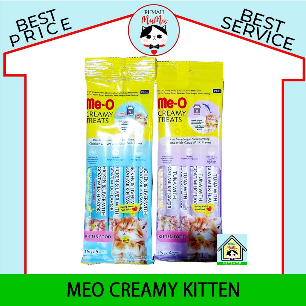 MEO CREAMY TREATS CEMILAN FOR KITTEN WITH GOAT MILK