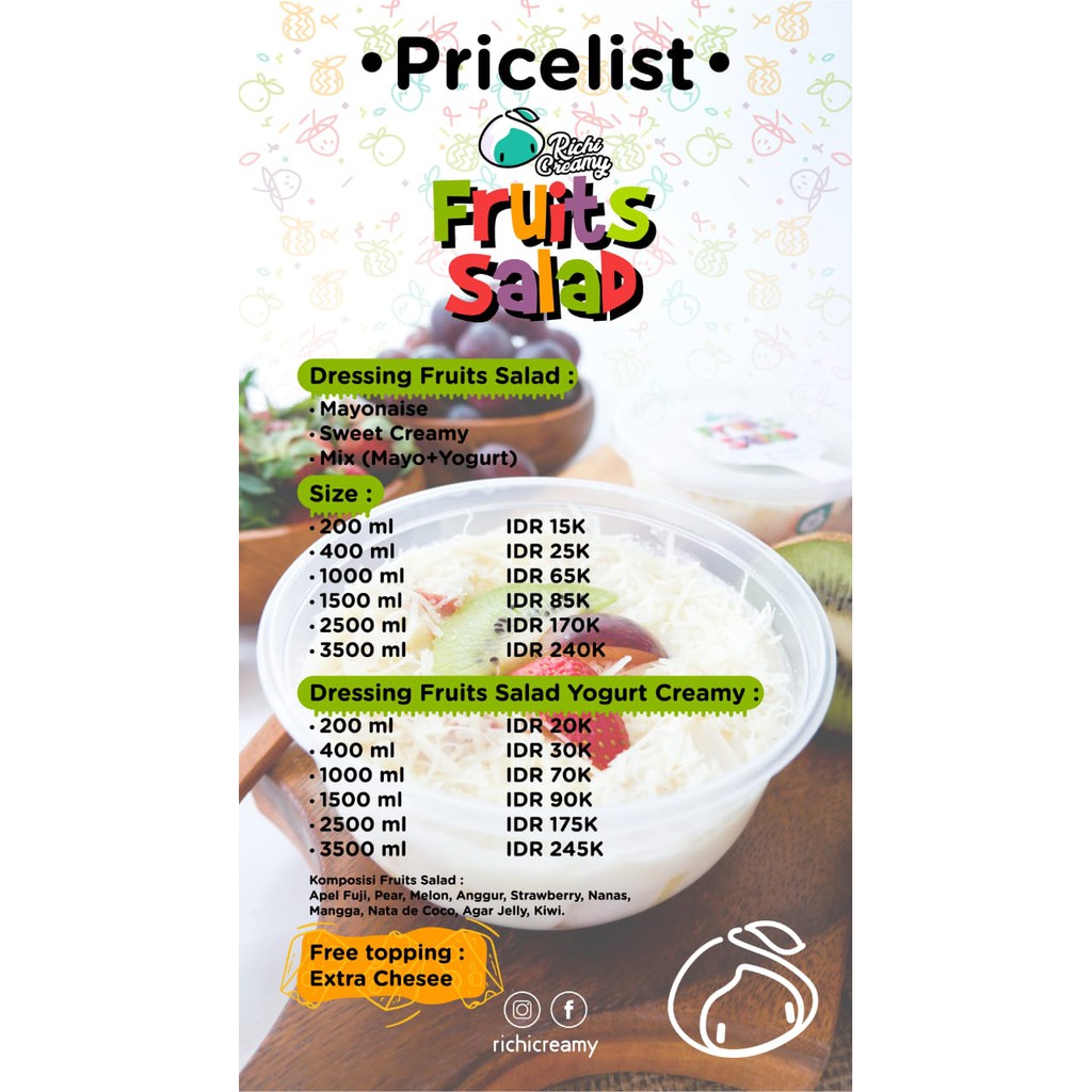 Salad Buah Saus Manis Creamy Cream Richicreamy Shopee Indonesia