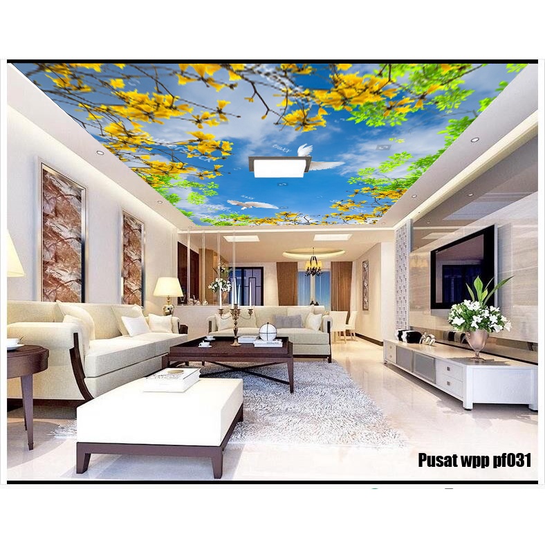 Wallpaper Custom Mural Photowall Background Plafon Motif Langit