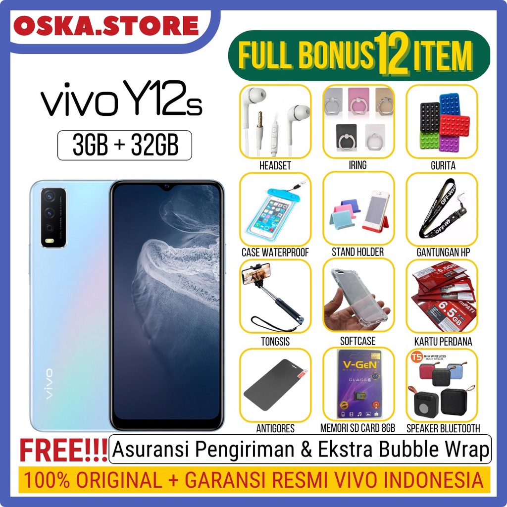 HP VIVO Y12S RAM 3GB/32GB GARANSI RESMI 1 TAHUN