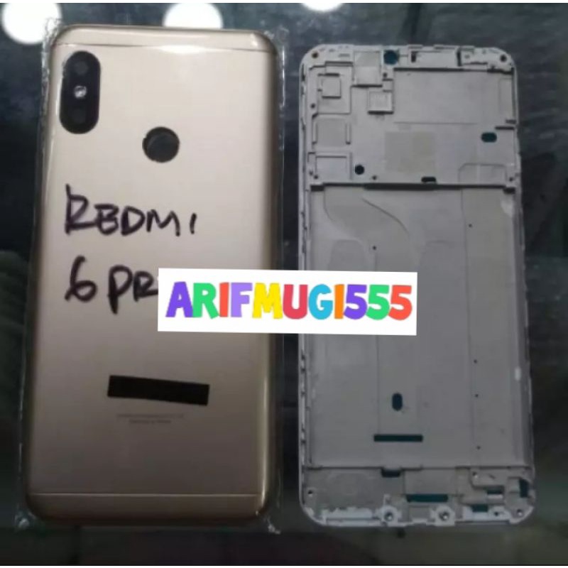 CASING BACK KESING FULLSET BEZZEL FRAME TULANG TENGAH XIAOMI REDMI 6 PRO ORIGINAL