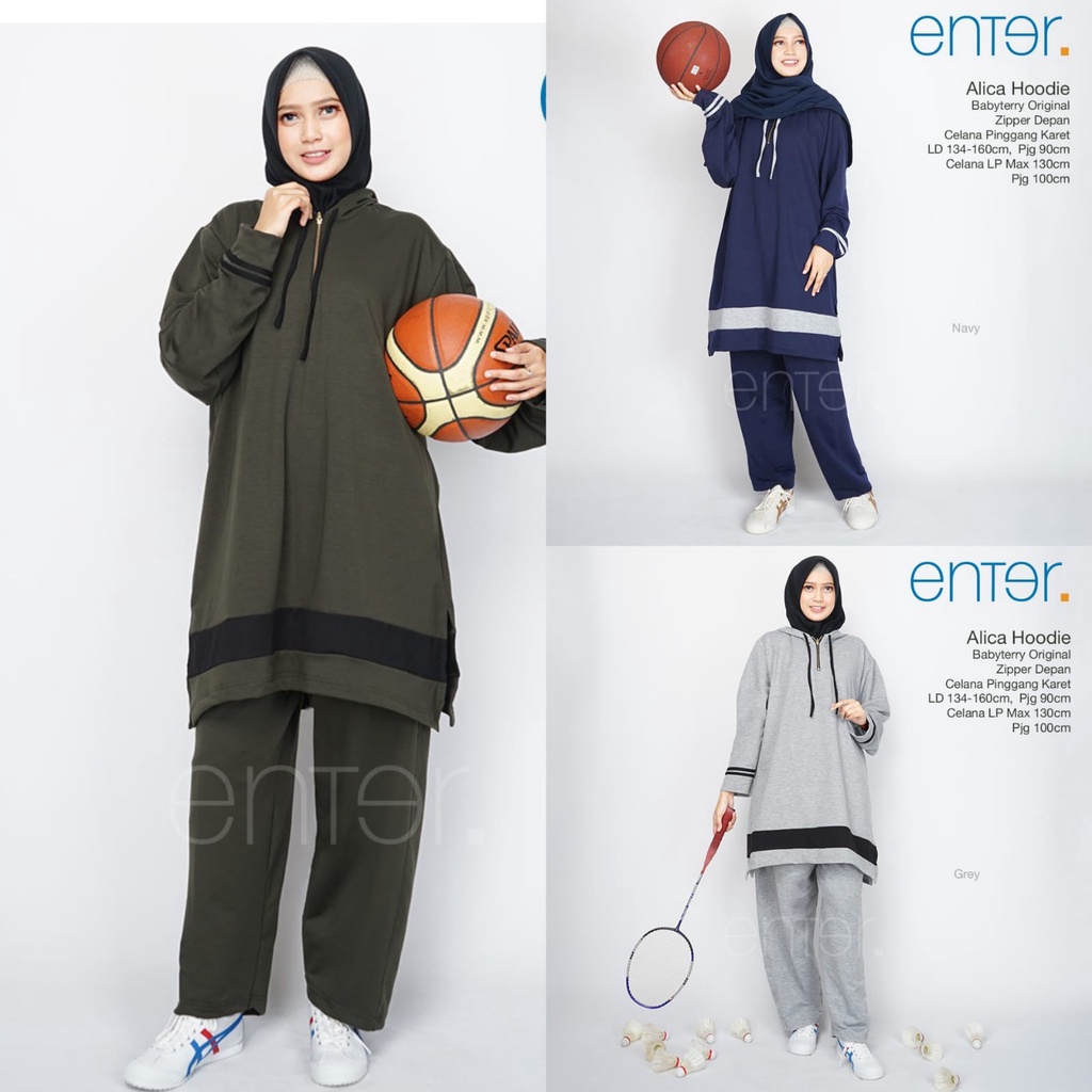 Set  Hoodie Sport Jumbo Original Enter Bahan Babyterry Premium