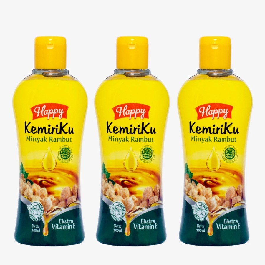 [HMK] HAPPY KEMIRIKU MINYAK RAMBUT - 100ML - MINYAK KEMIRI BPOM