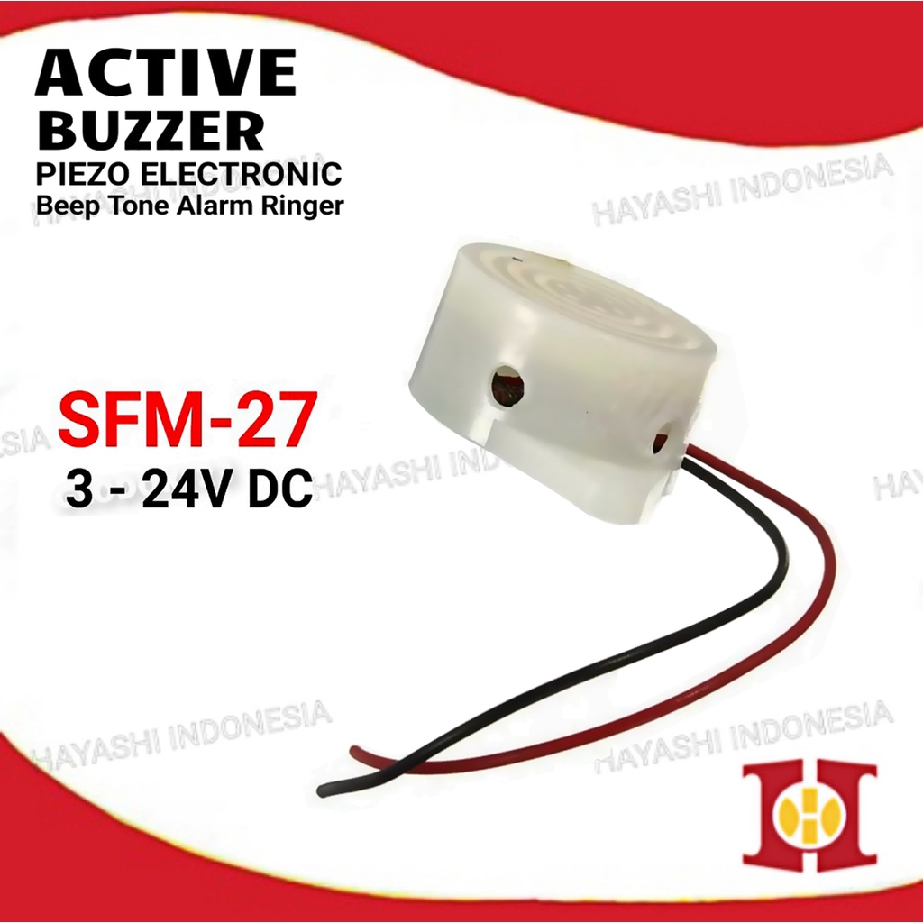 Continuous Alarm DC 3-24V Piezo Active Buzzer SFM27 Speaker 5V 9V 12V - 2pcs