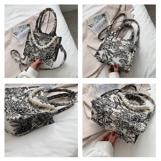 Tas Selempang Wanita Fashion Korea Style Tas Bahu Import Tote Bag Wanita Mutiara Tas Fashion Motif Batik Wanita Tas Kerja Tas Jalan