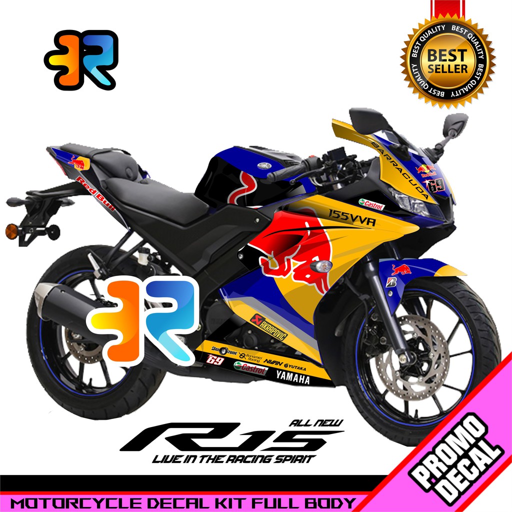 Decal Motor R15 V3 Desain Red Bull Sticker Decal Full Body