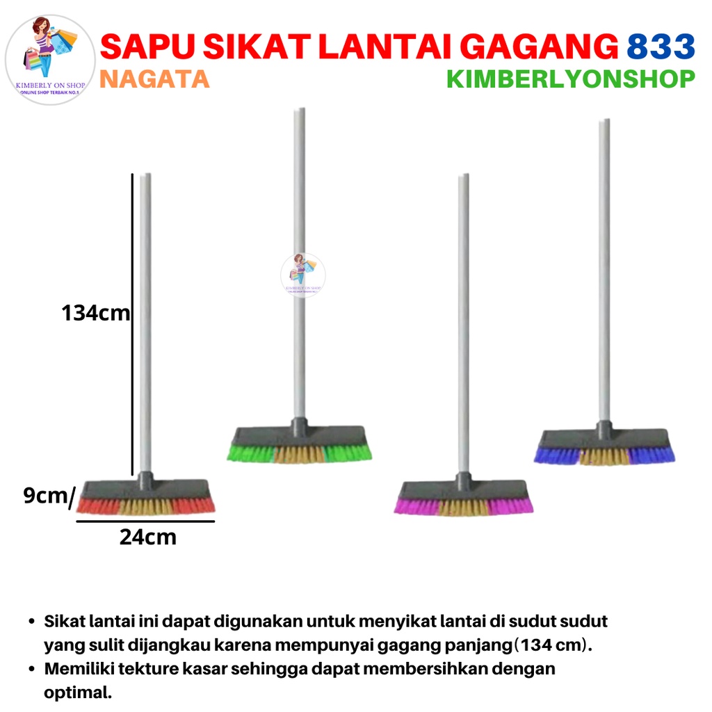 Sapu Sikat Lantai Gagang Panjang Sapu Sikat Dorong 833 Nagata