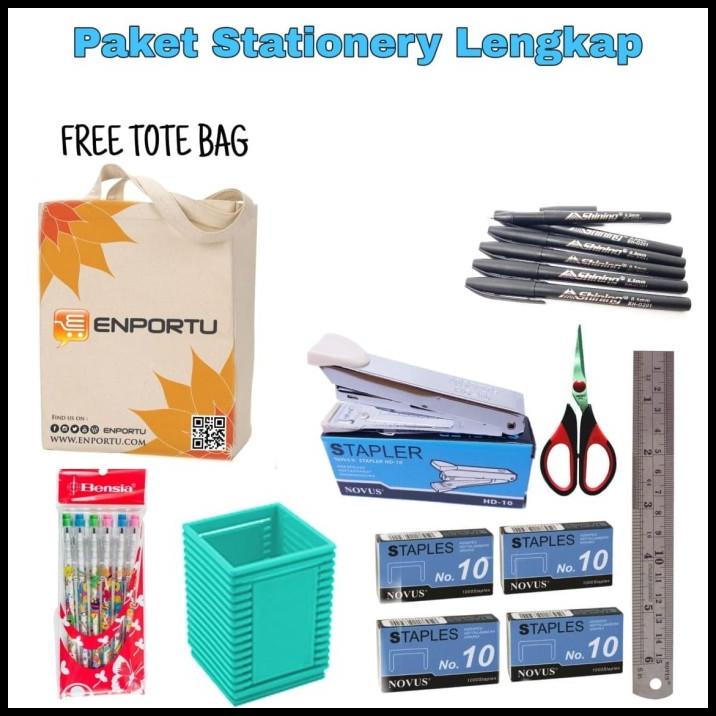 

Daisydooo | Paket Stationery Lengkap - Pulpen Staples Ruler Gunting