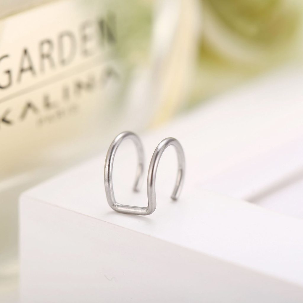 Hu Hu Hu Hu Hu Alat Bantu Pasang Kacamata♡ 5pcs / Set Anting Klip Tanpa Tindik Bentuk C Ganda Untuk Wanita