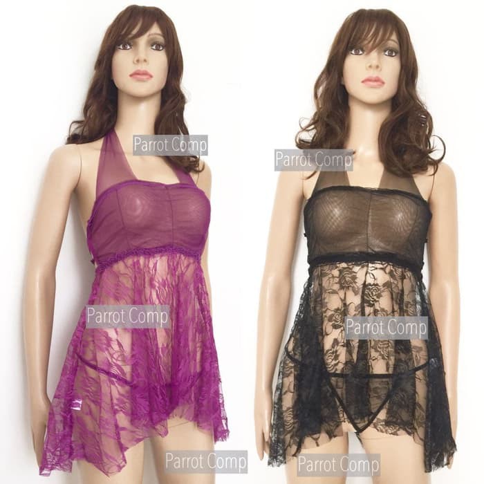 Baju Tidur Wanita Sexy Lingerie Vivid Lingerie Seksi Transparan Baju Tidur Dewasa Wanita - Ungu
