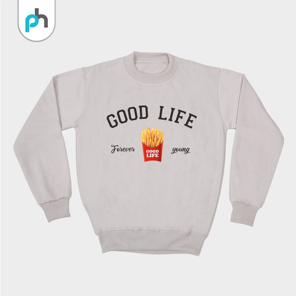 PABRIKHOODIE - BASIC SWEATER GOOD LIFE  M-XXL {PRIA &amp; WANITA} {SABLON}