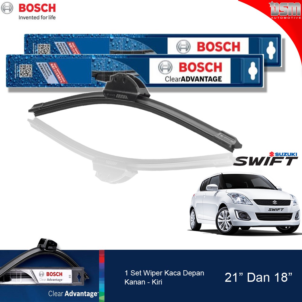 Bosch Clear Advantage Frameless / Wiper Frameless Suzuki Swift 21&quot; dan 18&quot; / Wiper Depan Swift