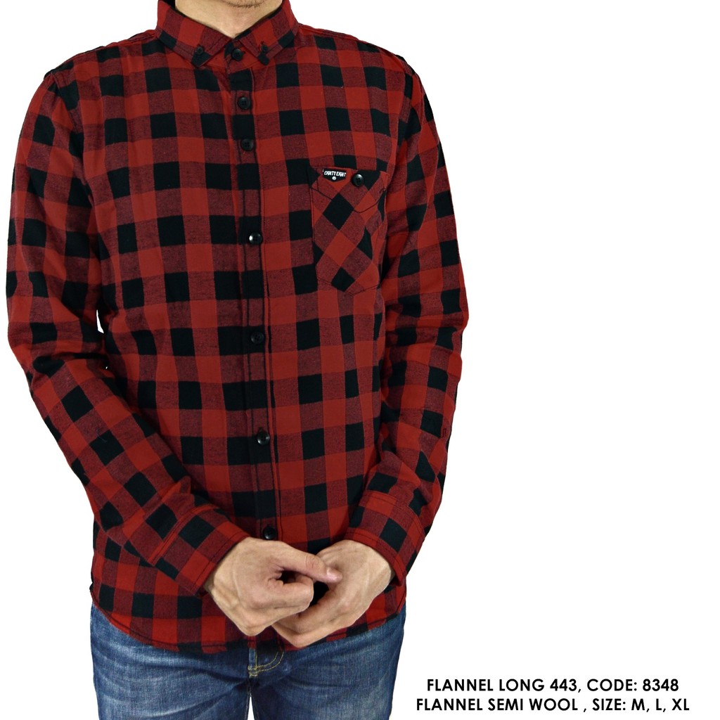 BAJU KEMEJA PANJANG KERJA KANTOR COWOK PRIA FLANEL FLANNEL