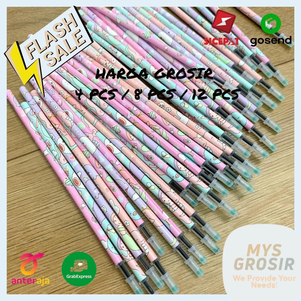 

GROSIR HARGA LEBIH MURAH 4PCS / 8PCS /12PCS REFILL PEN WARNA WARNI PASTEL ISI PEN GEL WARNA HITAM REFILL PULPEN GEL