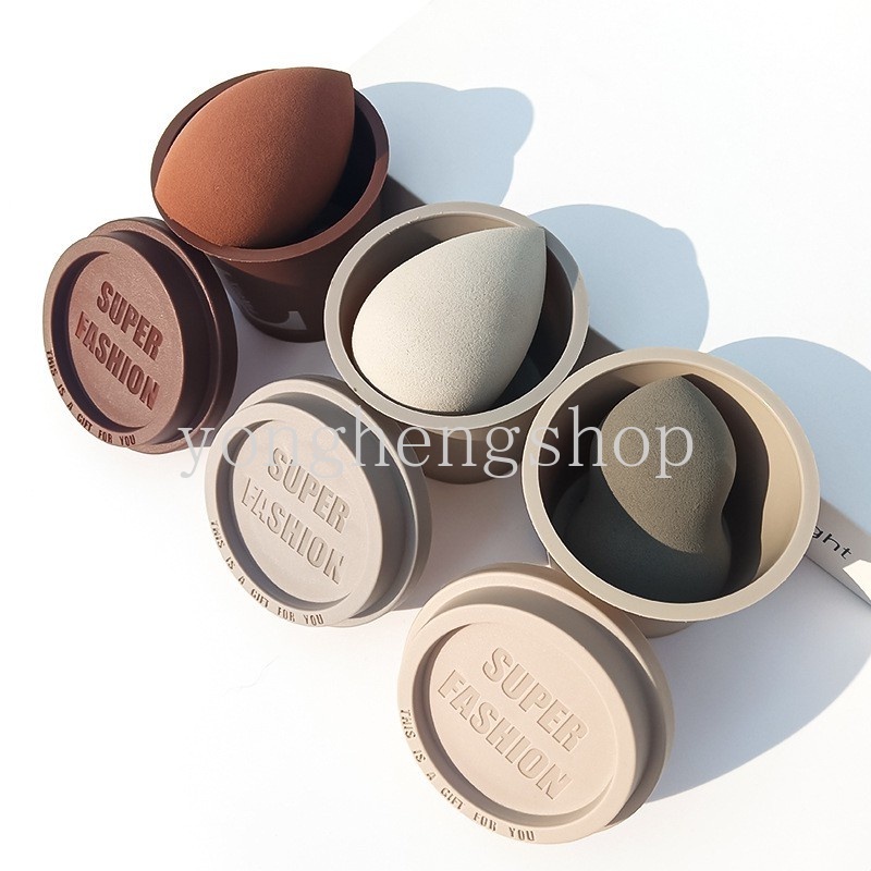 1pc Spons Beauty Blender Bentuk Telur Kopi Untuk Makeup Wanita