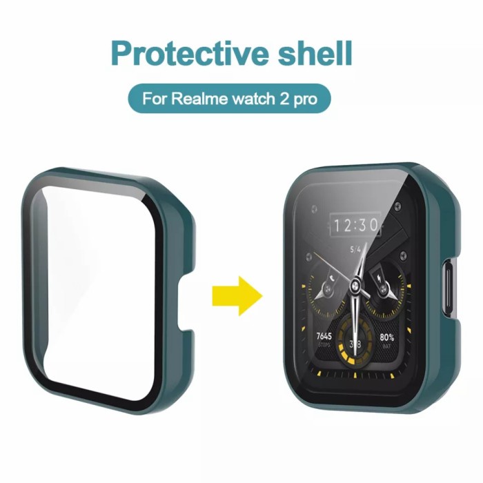 Protective Bumper Case Include Tempered Glass For Realme Watch 2 Pro