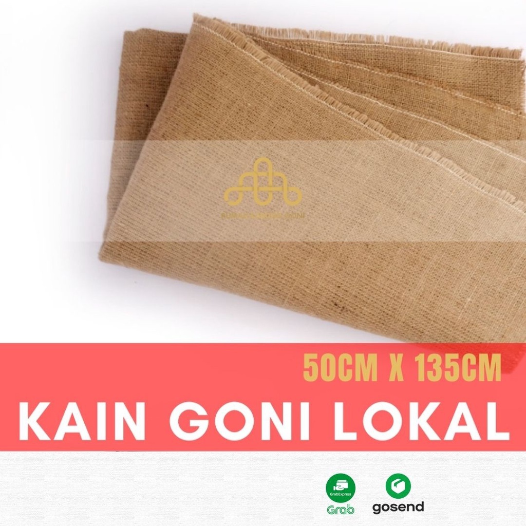 Kain Goni Lembaran Per 50x135 CM - Kain Rami - Karung Goni Bandung - Goni Supercraft - Burlap