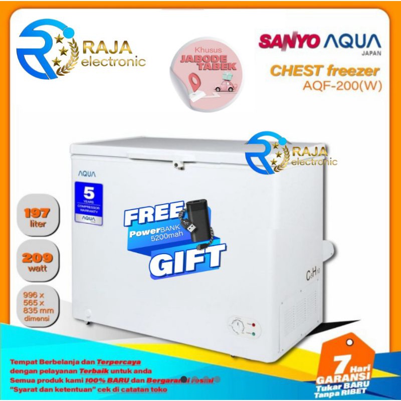 CHEST FREEZER AQUA AQF-200 197 LITER / FREEZER BOX DAGING ICE CRE