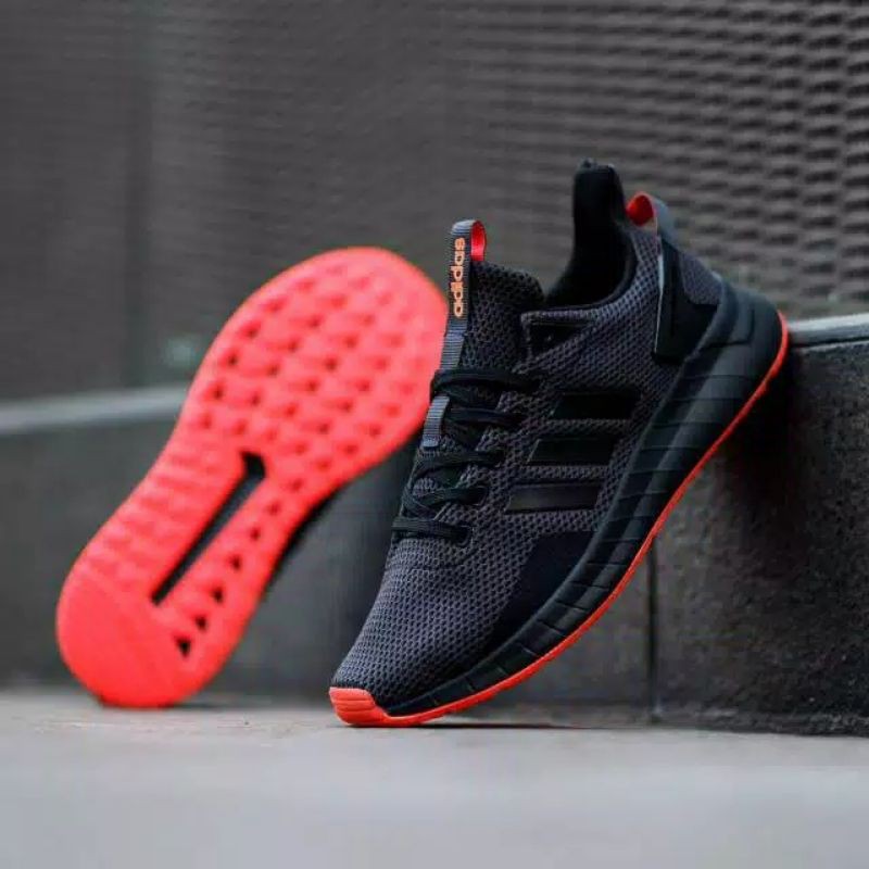 Sepatu Ads Questar Ride Black Black Sol Orange Original OEM