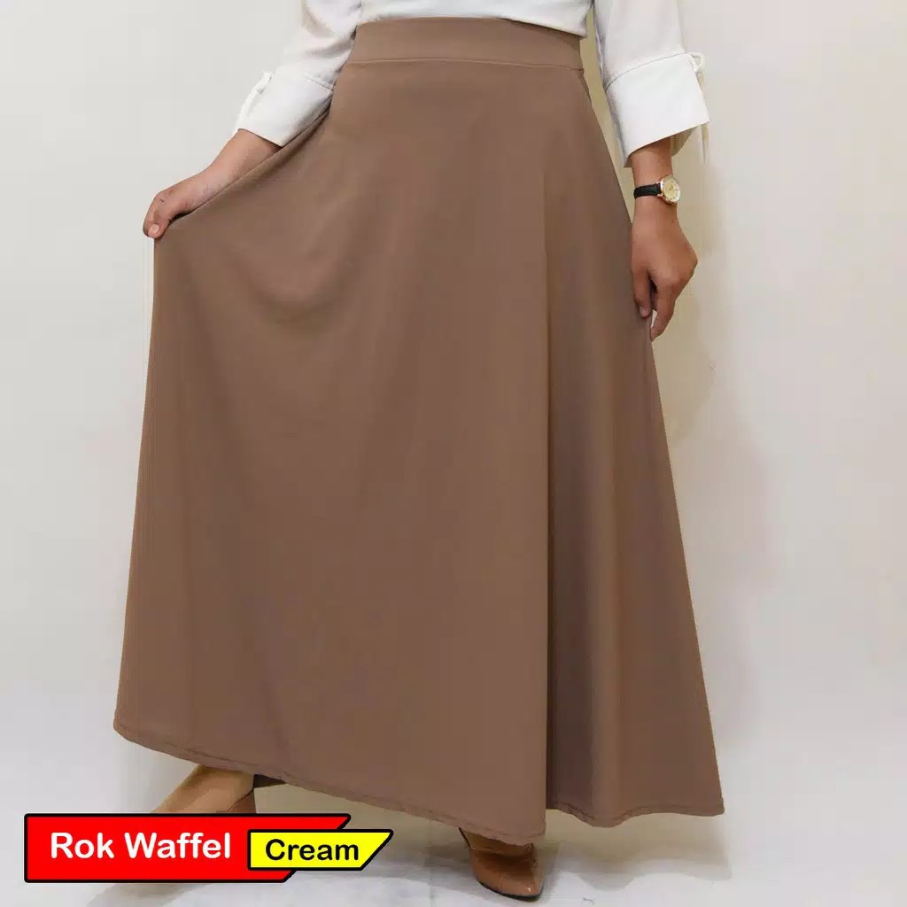 ROK MAXI SKIRT WAFLE CREPE TERMURAH