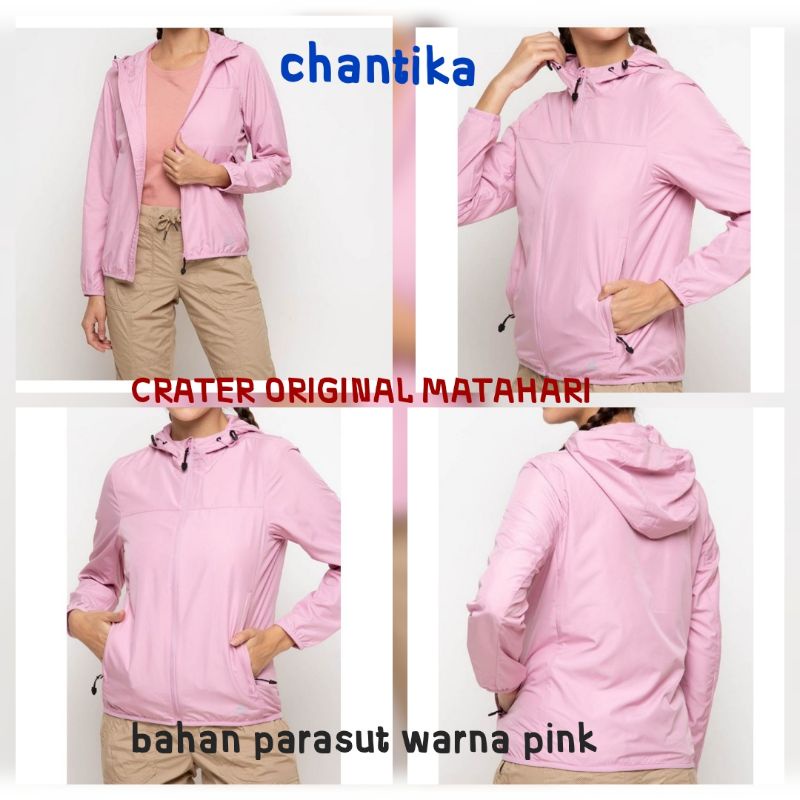 JACKET PARASUT CRATER WANITA PINK ORIGINAL MATAHARI