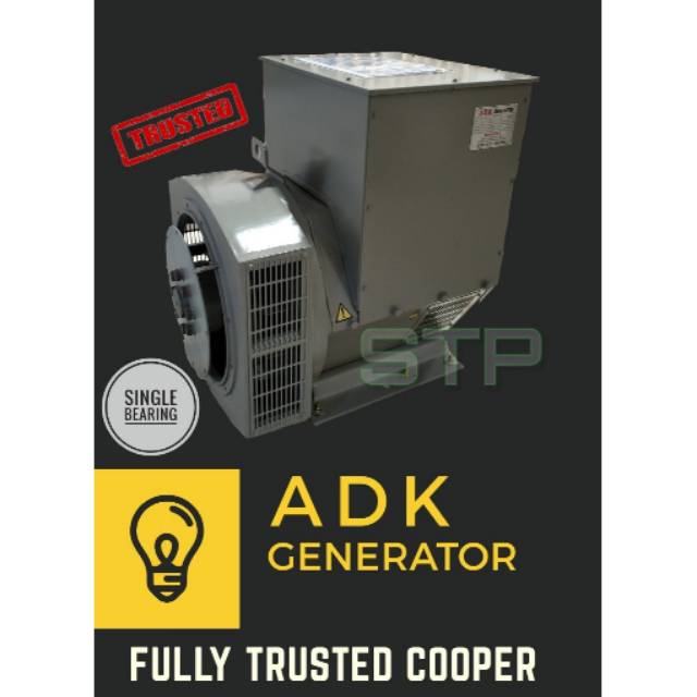 Dinamo listrik Altenator generator Type single bearing 11kva - 160kva Merk ADK