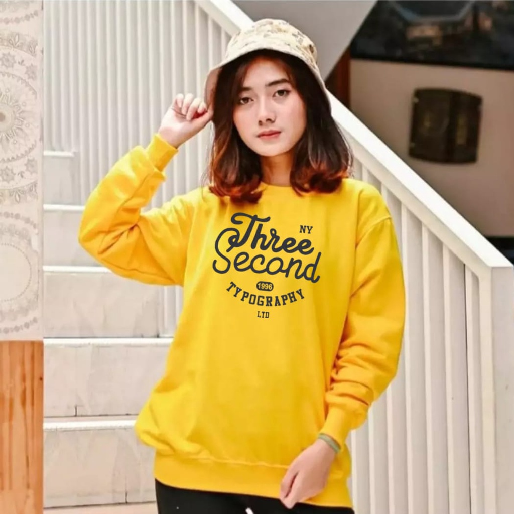 TnarFashion / Atasan Wanita THREE SECOND / Kaos Lengan Panjang / Blouse Wanita Terbaru dan Terlaris