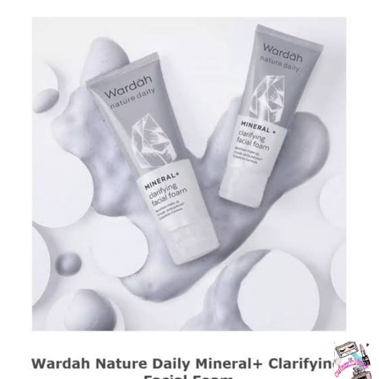 ☃Cutezz_Ching1☃Wardah Nature Daily Mineral+Clarifying Facial Foam 60ml