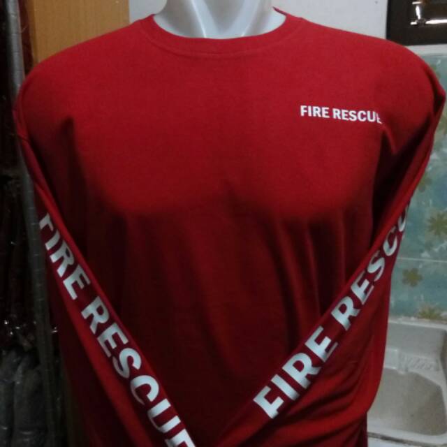 Kaos Baju T-shirt - Fire Rescue Long sleeve / Lengan panjang unisex