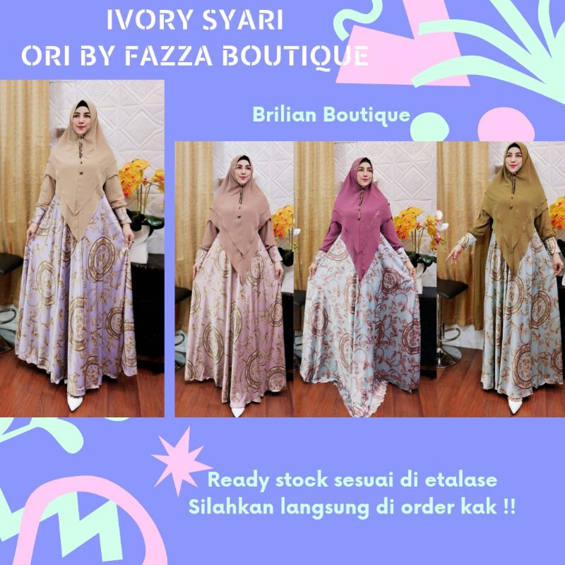 FAZZA BOUTIQUE IVORY GAMIS SYARI ORI BY FAZZA BOUTIQUE
