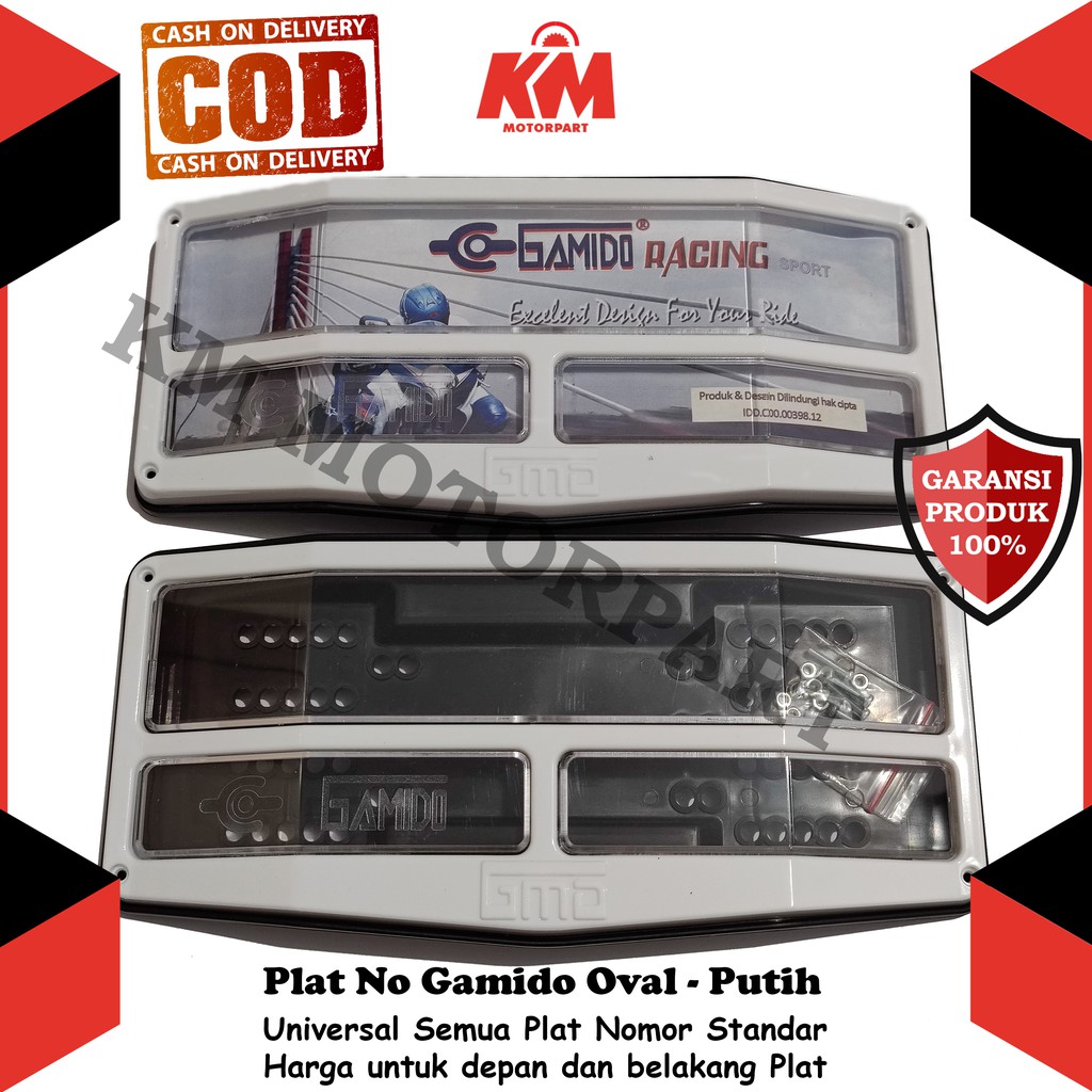 Cover Plat Nomor Gamido Dudukan Plat Tutup Nomor Cembung Oval